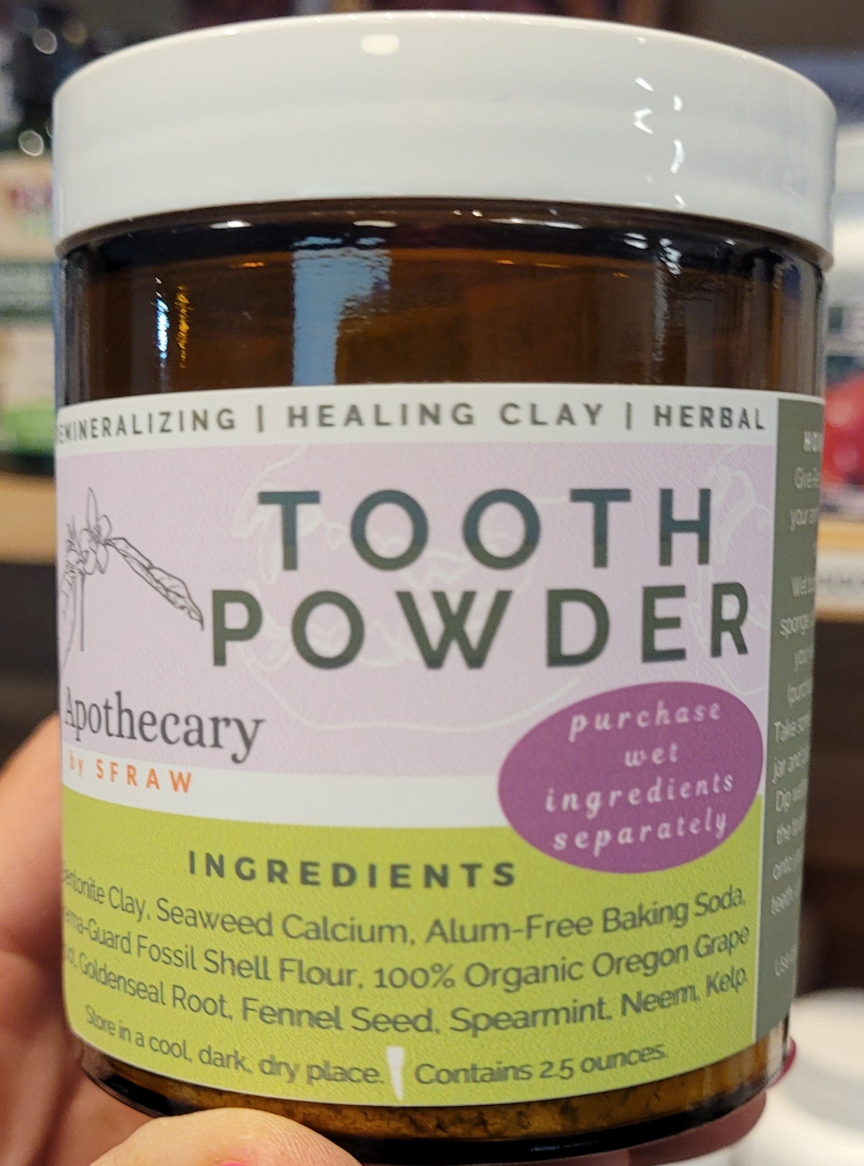 Tooth Powder For Inmates Remineralizing Tooth Powder, 2.5 oz. glass jar – Apothecary by SFRAW